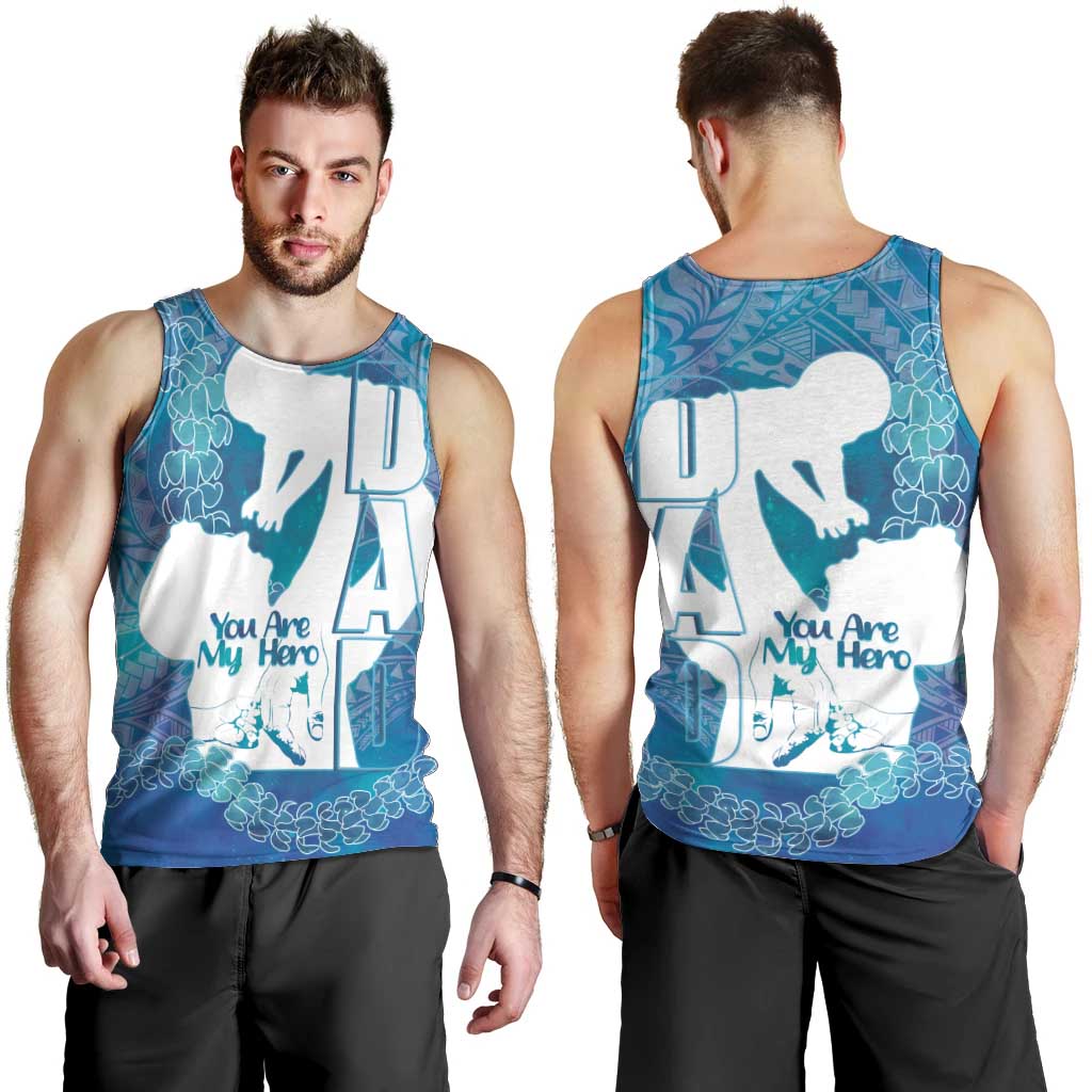 Turquoise Polynesia Father's Day Men Tank Top Dad You Are My Hero LT14 - Polynesian Pride