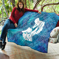 Turquoise Polynesia Father's Day Quilt Dad You Are My Hero