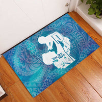 Turquoise Polynesia Father's Day Rubber Doormat Dad You Are My Hero LT14 - Polynesian Pride