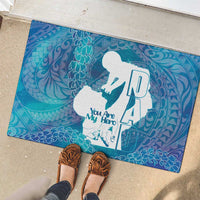Turquoise Polynesia Father's Day Rubber Doormat Dad You Are My Hero LT14 - Polynesian Pride