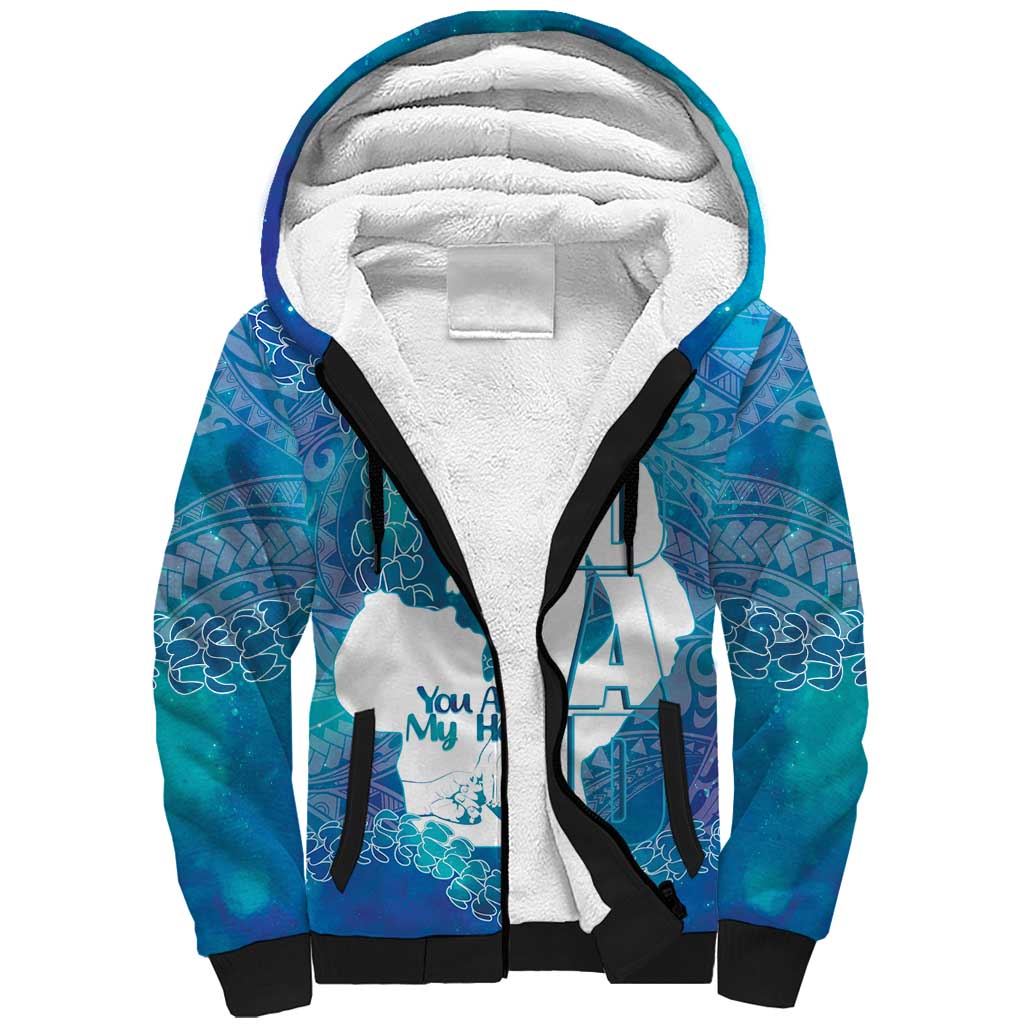 Turquoise Polynesia Father's Day Sherpa Hoodie Dad You Are My Hero LT14 Unisex Turquoise - Polynesian Pride