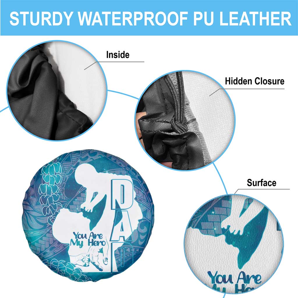 Turquoise Polynesia Father's Day Spare Tire Cover Dad You Are My Hero