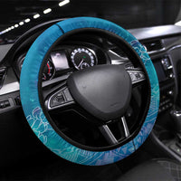 Turquoise Polynesia Father's Day Steering Wheel Cover Dad You Are My Hero LT14 Universal Fit Turquoise - Polynesian Pride