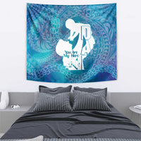 Turquoise Polynesia Father's Day Tapestry Dad You Are My Hero