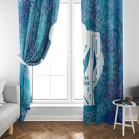 Turquoise Polynesia Father's Day Window Curtain Dad You Are My Hero