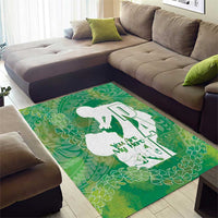 Green Polynesia Father's Day Area Rug Dad You Are My Hero