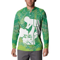 Green Polynesia Father's Day Button Sweatshirt Dad You Are My Hero LT14 - Polynesian Pride