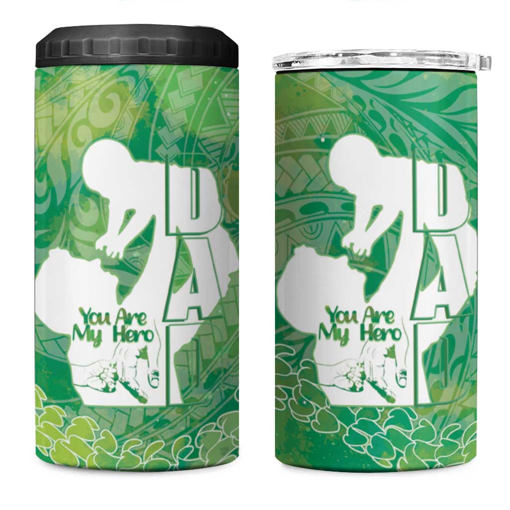 Green Polynesia Father's Day 4 in 1 Can Cooler Tumbler Dad You Are My Hero LT14 One Size: 16 oz Green - Polynesian Pride