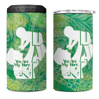 Green Polynesia Father's Day 4 in 1 Can Cooler Tumbler Dad You Are My Hero LT14 One Size: 16 oz Green - Polynesian Pride