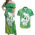 Green Polynesia Father's Day Couples Matching Off Shoulder Maxi Dress and Hawaiian Shirt Dad You Are My Hero