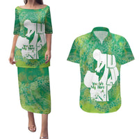 Green Polynesia Father's Day Couples Matching Puletasi and Hawaiian Shirt Dad You Are My Hero LT14 Green - Polynesian Pride