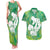 Green Polynesia Father's Day Couples Matching Tank Maxi Dress and Hawaiian Shirt Dad You Are My Hero