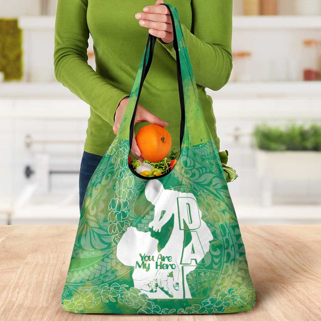 Green Polynesia Father's Day Grocery Bag Dad You Are My Hero LT14 - Polynesian Pride