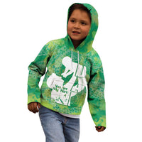Green Polynesia Father's Day Kid Hoodie Dad You Are My Hero