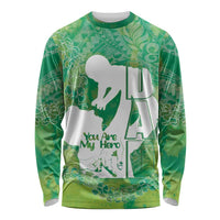 Green Polynesia Father's Day Long Sleeve Shirt Dad You Are My Hero LT14 Unisex Green - Polynesian Pride