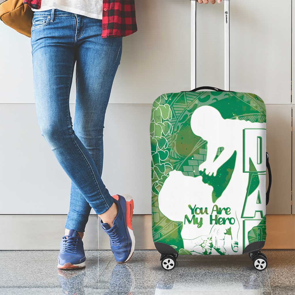 Green Polynesia Father's Day Luggage Cover Dad You Are My Hero