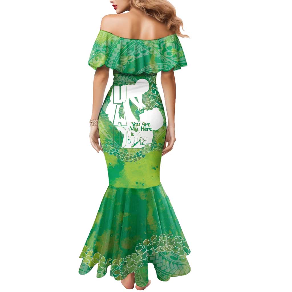 Green Polynesia Father's Day Mermaid Dress Dad You Are My Hero