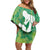 Green Polynesia Father's Day Off Shoulder Short Dress Dad You Are My Hero