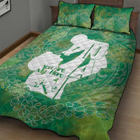 Green Polynesia Father's Day Quilt Bed Set Dad You Are My Hero