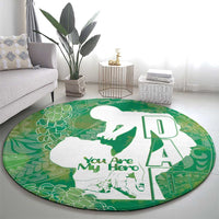 Green Polynesia Father's Day Round Carpet Dad You Are My Hero