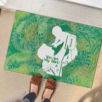 Green Polynesia Father's Day Rubber Doormat Dad You Are My Hero LT14 - Polynesian Pride