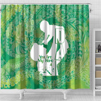 Green Polynesia Father's Day Shower Curtain Dad You Are My Hero