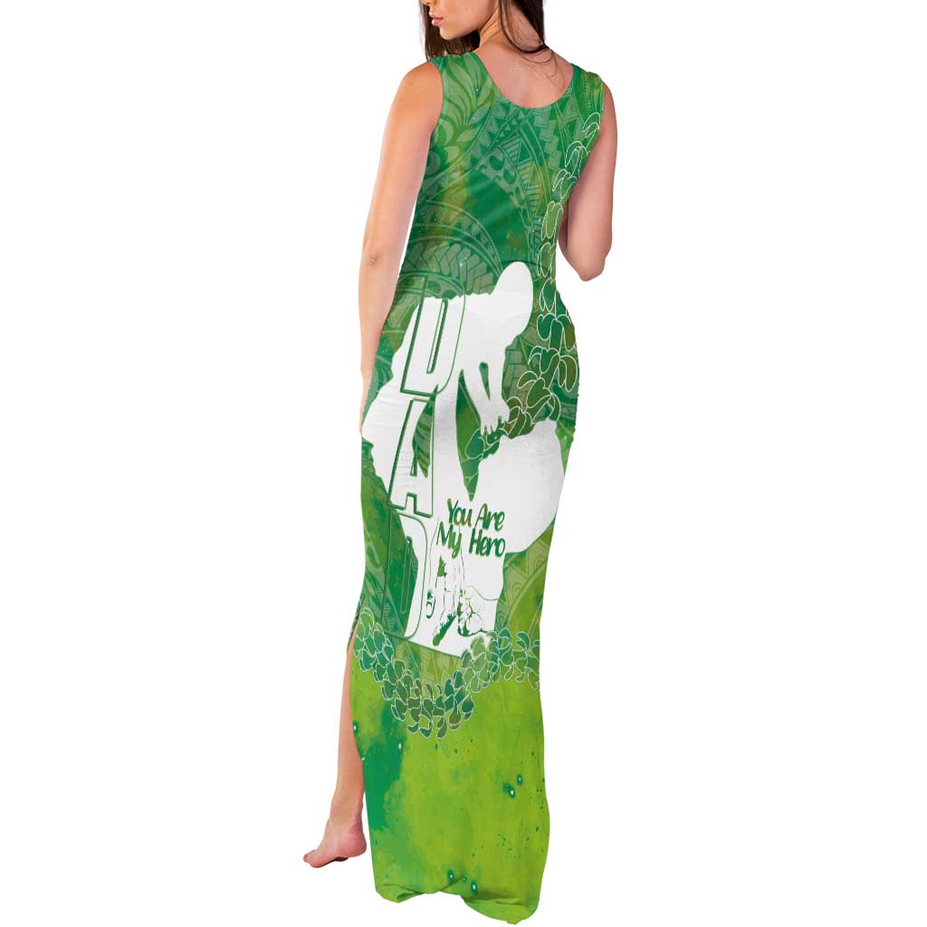 Green Polynesia Father's Day Tank Maxi Dress Dad You Are My Hero