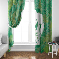 Green Polynesia Father's Day Window Curtain Dad You Are My Hero