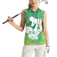 Green Polynesia Father's Day Women Sleeveless Polo Shirt Dad You Are My Hero