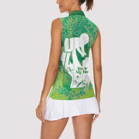 Green Polynesia Father's Day Women Sleeveless Polo Shirt Dad You Are My Hero