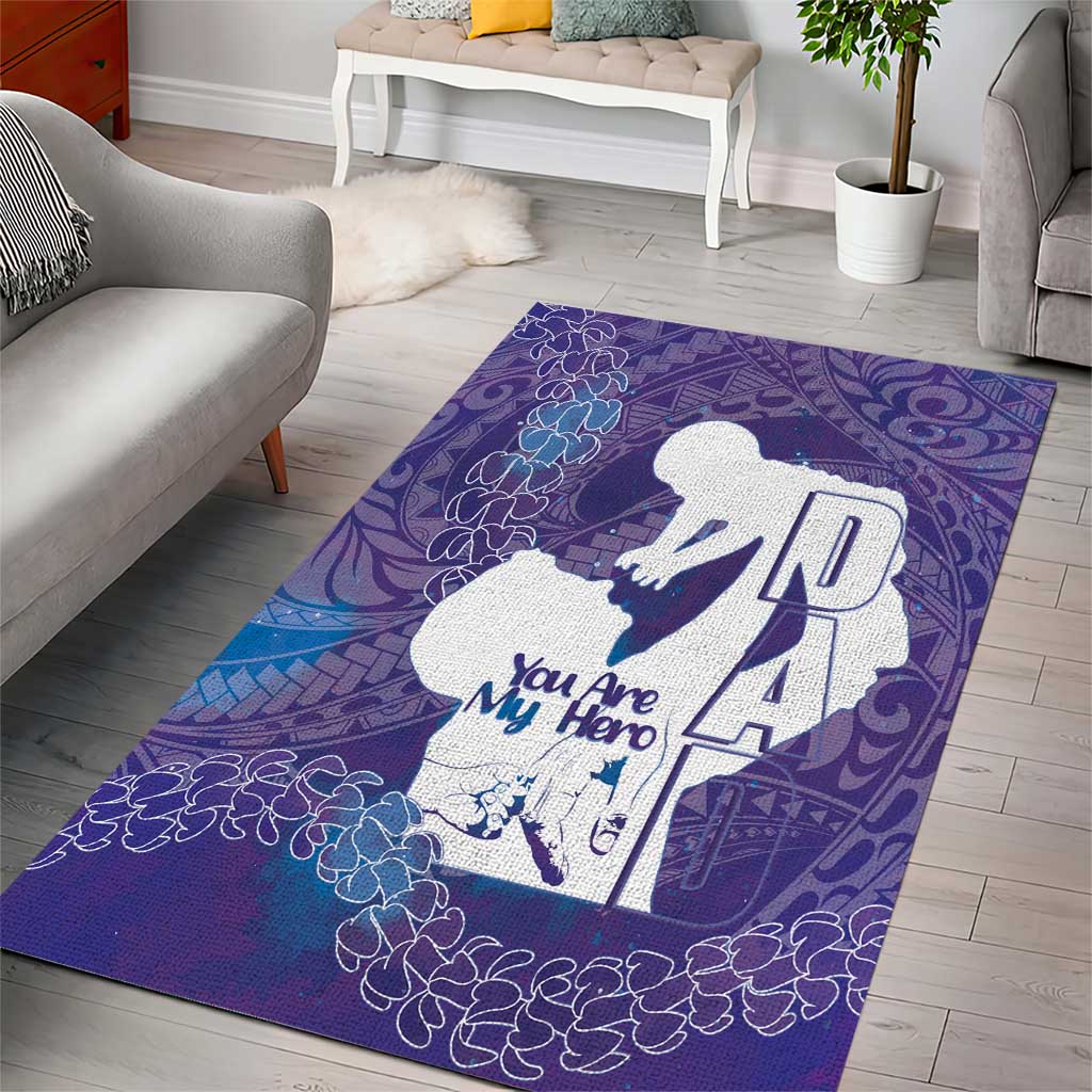 Purple Polynesia Father's Day Area Rug Dad You Are My Hero