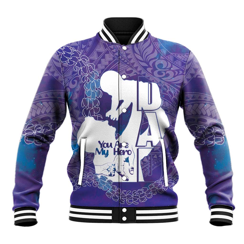 Purple Polynesia Father's Day Baseball Jacket Dad You Are My Hero LT14 Unisex Purple - Polynesian Pride