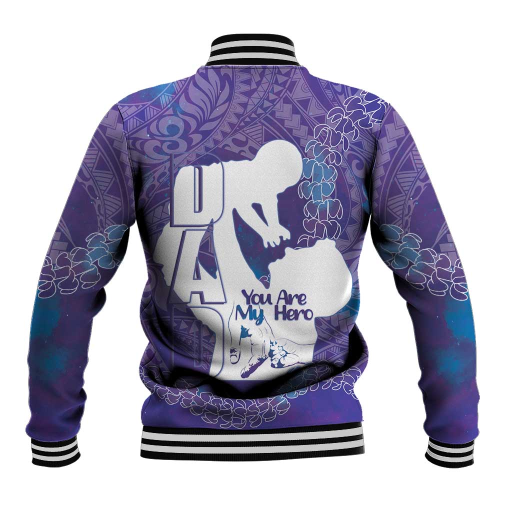 Purple Polynesia Father's Day Baseball Jacket Dad You Are My Hero LT14 - Polynesian Pride