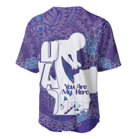 Purple Polynesia Father's Day Baseball Jersey Dad You Are My Hero
