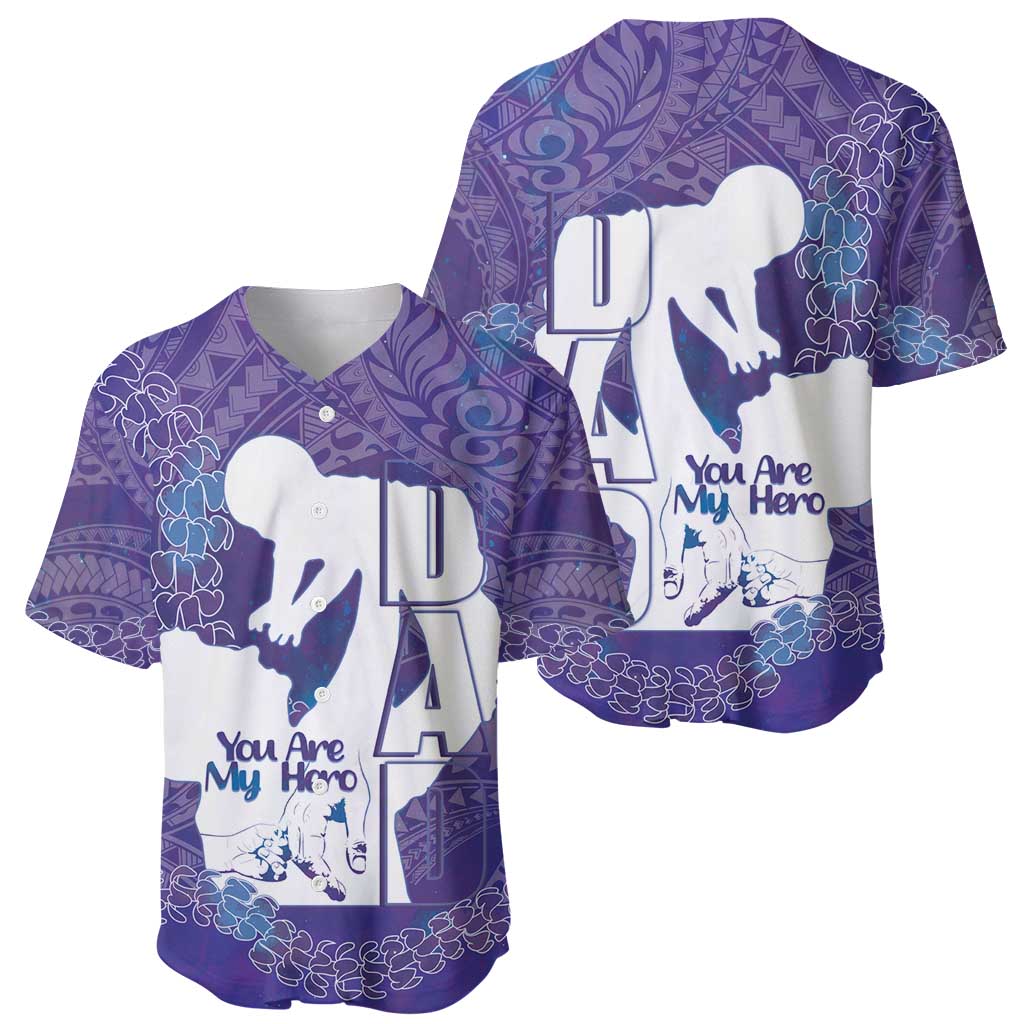 Purple Polynesia Father's Day Baseball Jersey Dad You Are My Hero