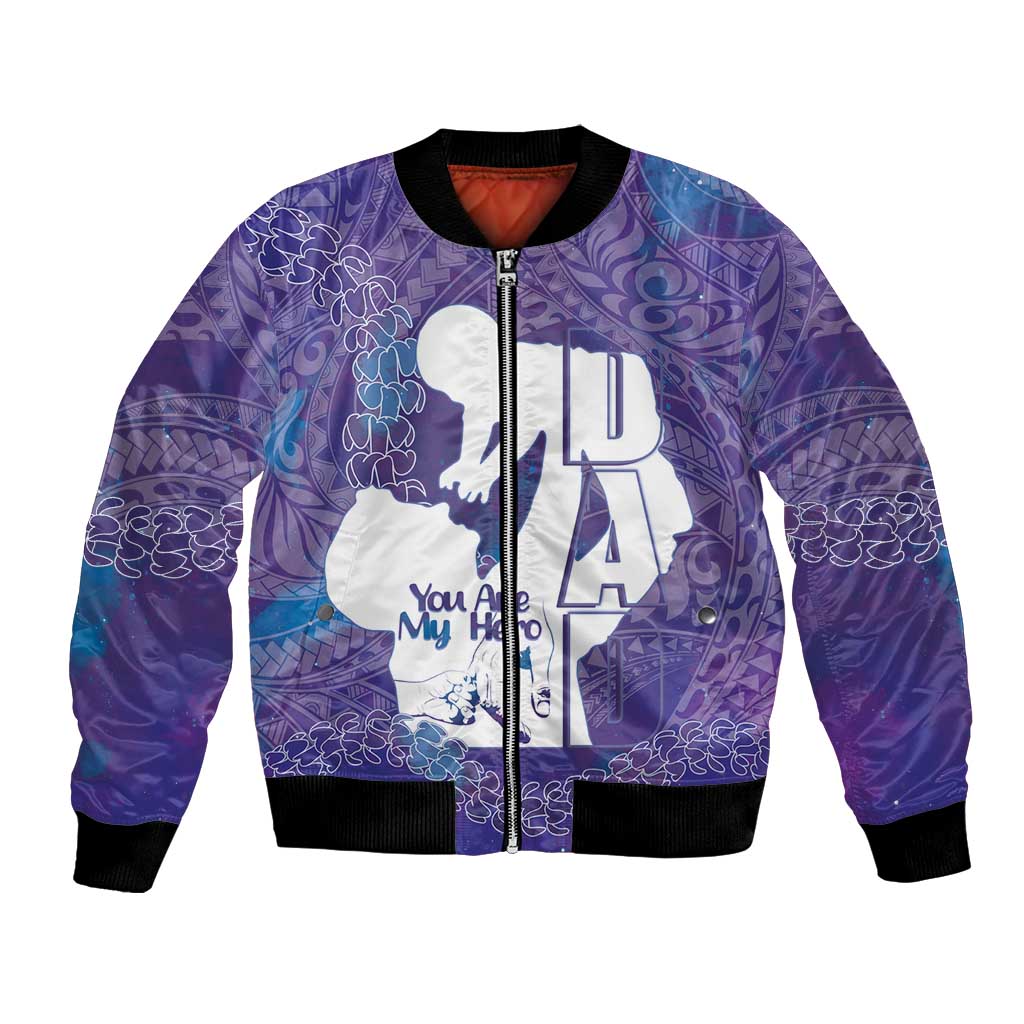 Purple Polynesia Father's Day Bomber Jacket Dad You Are My Hero