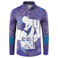 Purple Polynesia Father's Day Button Sweatshirt Dad You Are My Hero LT14 Purple - Polynesian Pride