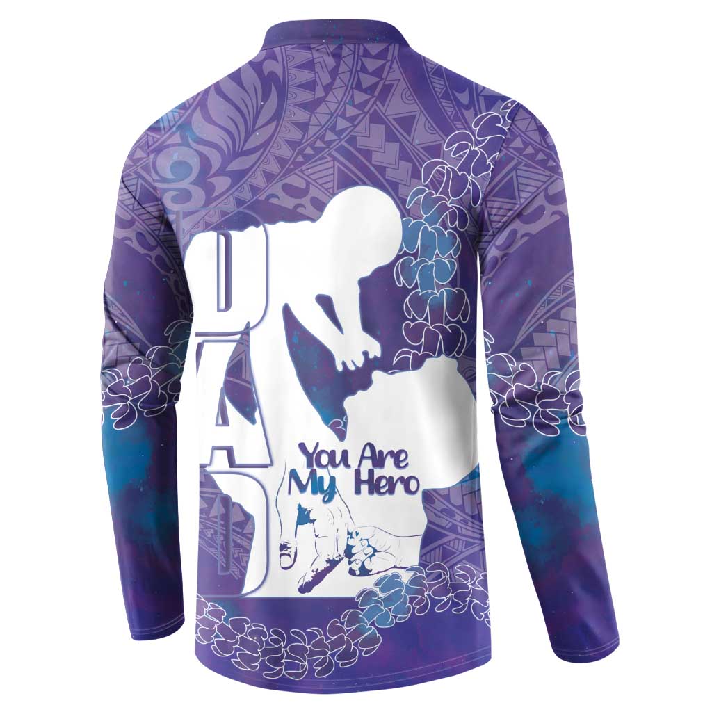 Purple Polynesia Father's Day Button Sweatshirt Dad You Are My Hero LT14 - Polynesian Pride