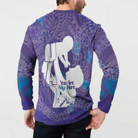 Purple Polynesia Father's Day Button Sweatshirt Dad You Are My Hero LT14 - Polynesian Pride