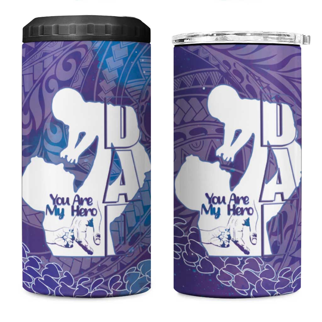 Purple Polynesia Father's Day 4 in 1 Can Cooler Tumbler Dad You Are My Hero LT14 One Size: 16 oz Purple - Polynesian Pride