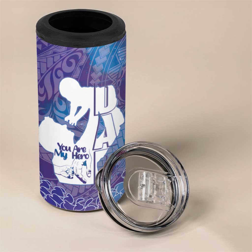Purple Polynesia Father's Day 4 in 1 Can Cooler Tumbler Dad You Are My Hero LT14 - Polynesian Pride