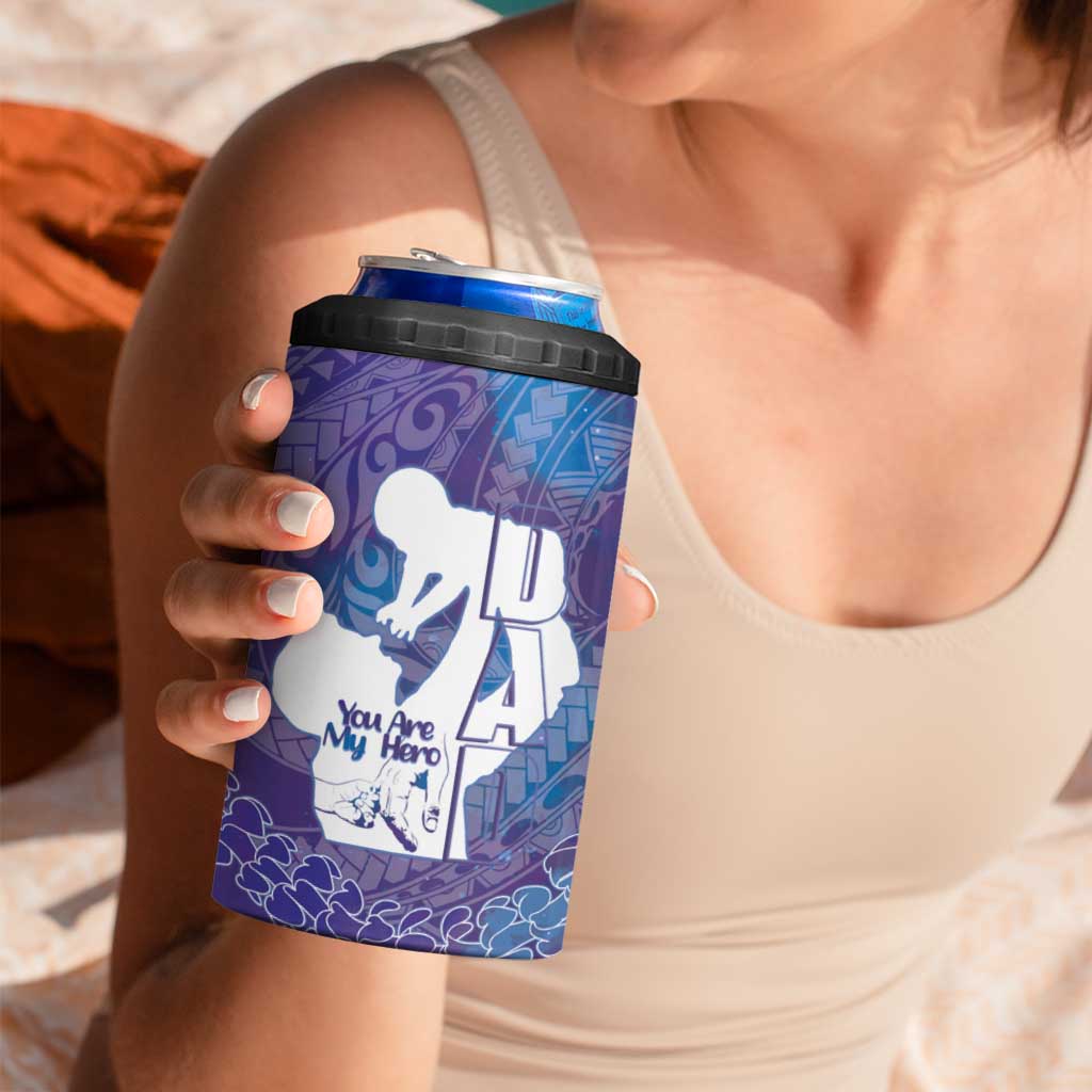 Purple Polynesia Father's Day 4 in 1 Can Cooler Tumbler Dad You Are My Hero LT14 - Polynesian Pride