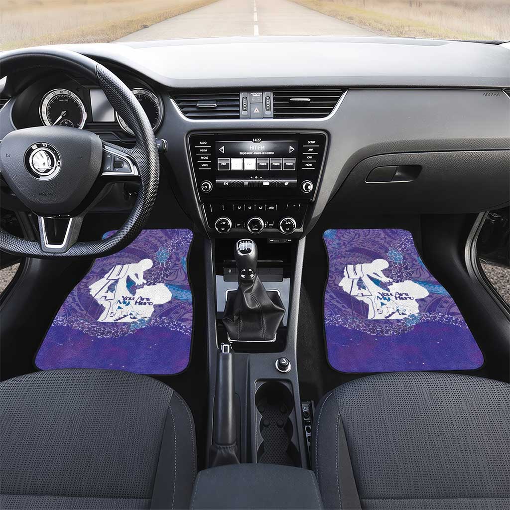 Purple Polynesia Father's Day Car Mats Dad You Are My Hero LT14 Set 2pcs - Front Purple - Polynesian Pride