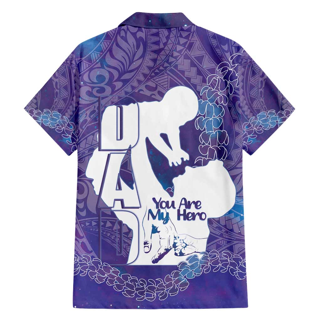 Purple Polynesia Father's Day Family Matching Puletasi and Hawaiian Shirt Dad You Are My Hero