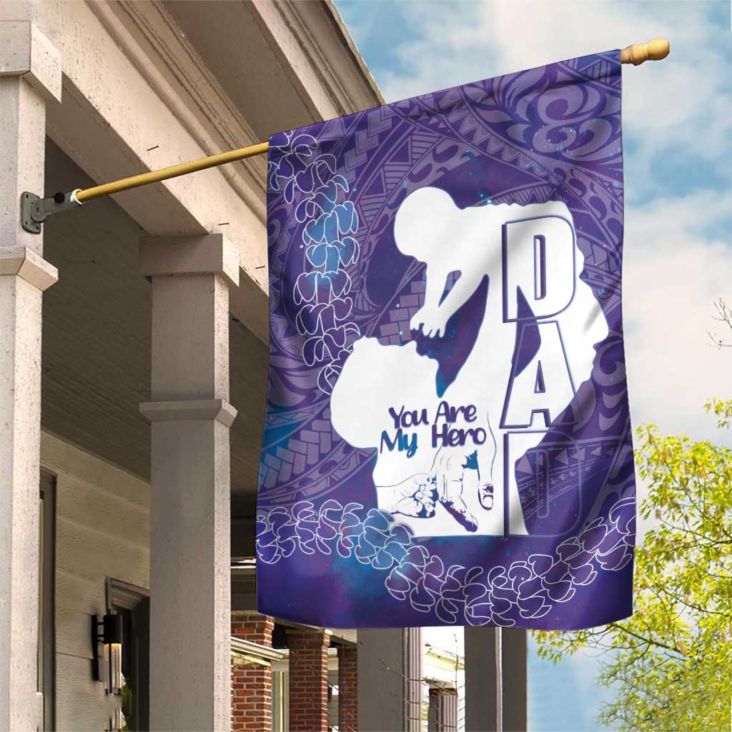 Purple Polynesia Father's Day Garden Flag Dad You Are My Hero
