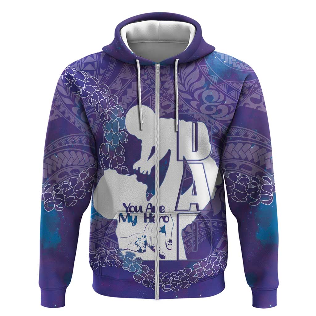 Purple Polynesia Father's Day Hoodie Dad You Are My Hero