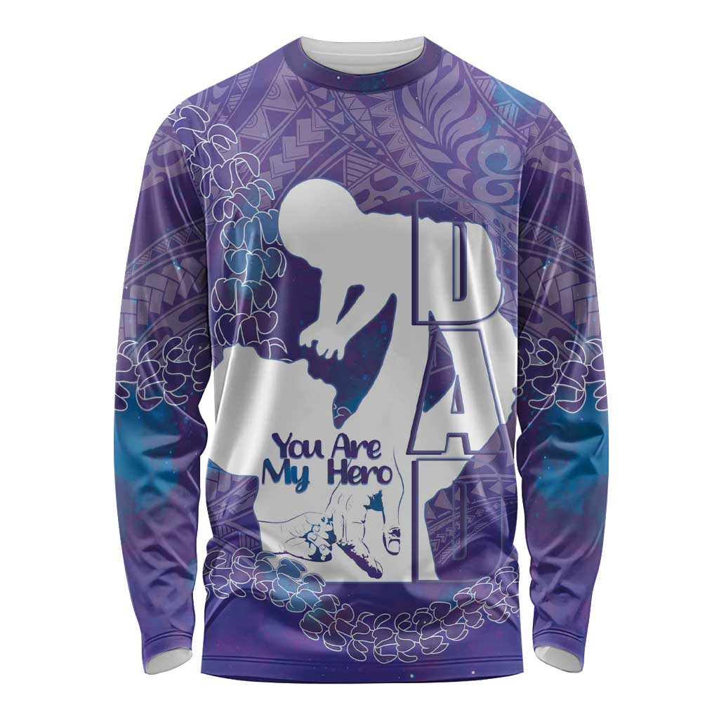 Purple Polynesia Father's Day Long Sleeve Shirt Dad You Are My Hero LT14 Unisex Purple - Polynesian Pride