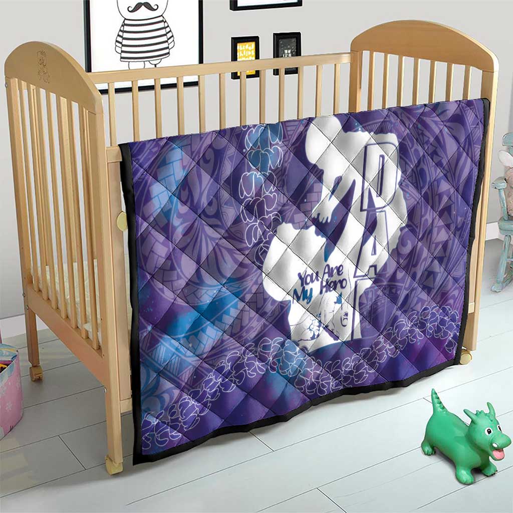 Purple Polynesia Father's Day Quilt Dad You Are My Hero