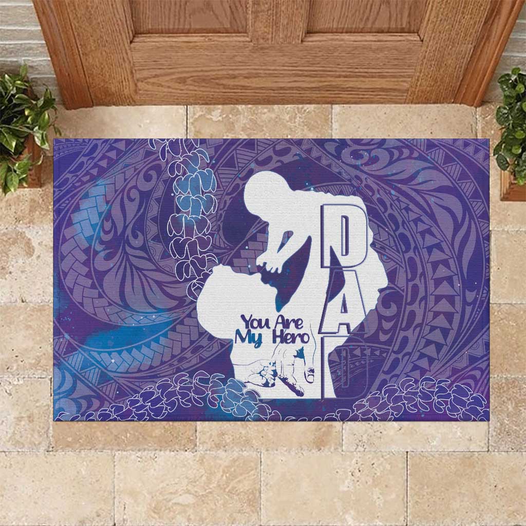 Purple Polynesia Father's Day Rubber Doormat Dad You Are My Hero LT14 Purple - Polynesian Pride