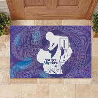 Purple Polynesia Father's Day Rubber Doormat Dad You Are My Hero LT14 Purple - Polynesian Pride